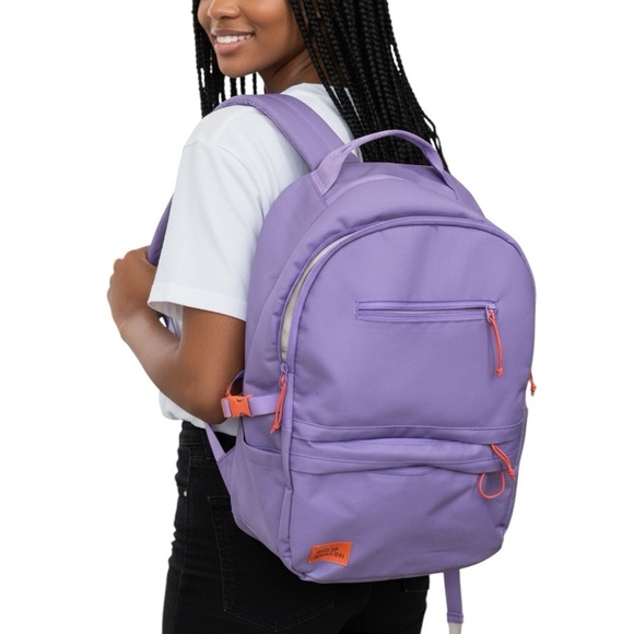 SIMPLE MODERN Purple Laptop Backpack with Pink Accents Super Roomy Compartments - Picture 1 of 13